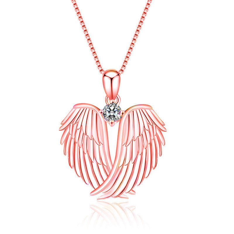 Angel wings diamond necklace