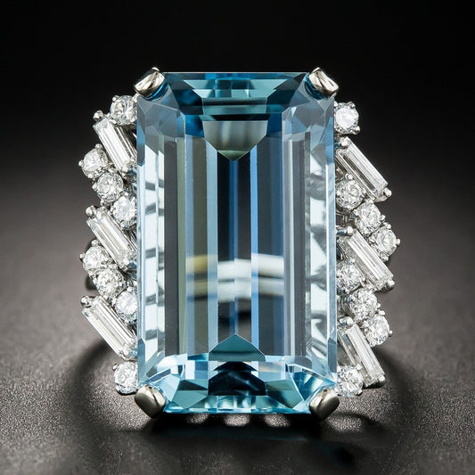 Luxury Topaz Engagement Ring European And American Sapphire