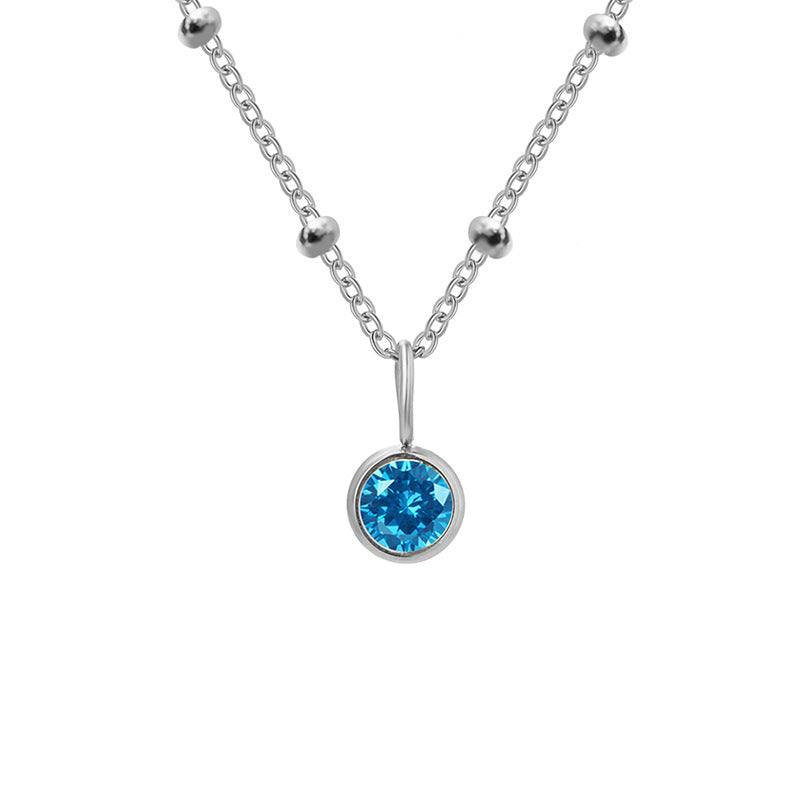 Necklace Women's Fashion Popular Necklace Diamond Birthstone Necklace