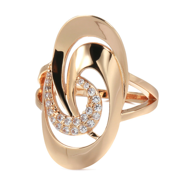 Special-interest Design Geometric Natural Zircon 585 Ring For Women