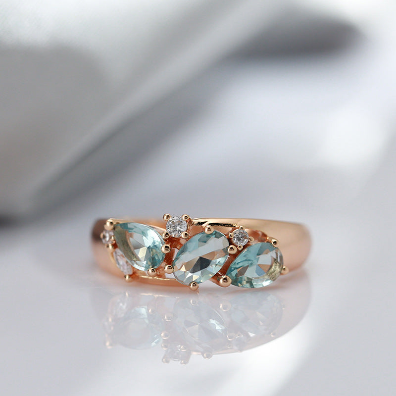 Fashionable Rose Gold Zircon Women's Ring