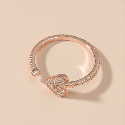 Japanese And Korean Ins Special-interest Design Love Heart-shaped Ring