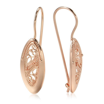 Rose Gold Exquisite Hollow Pattern Earrings