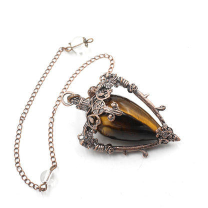 Bronze Bottle Water Drop Crystal Spirit Pendant Ornaments Necklace