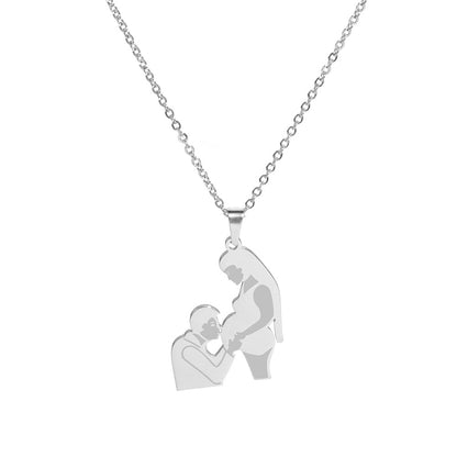 Pregnant Belly Pendant Mother's Day Titanium Steel Necklace