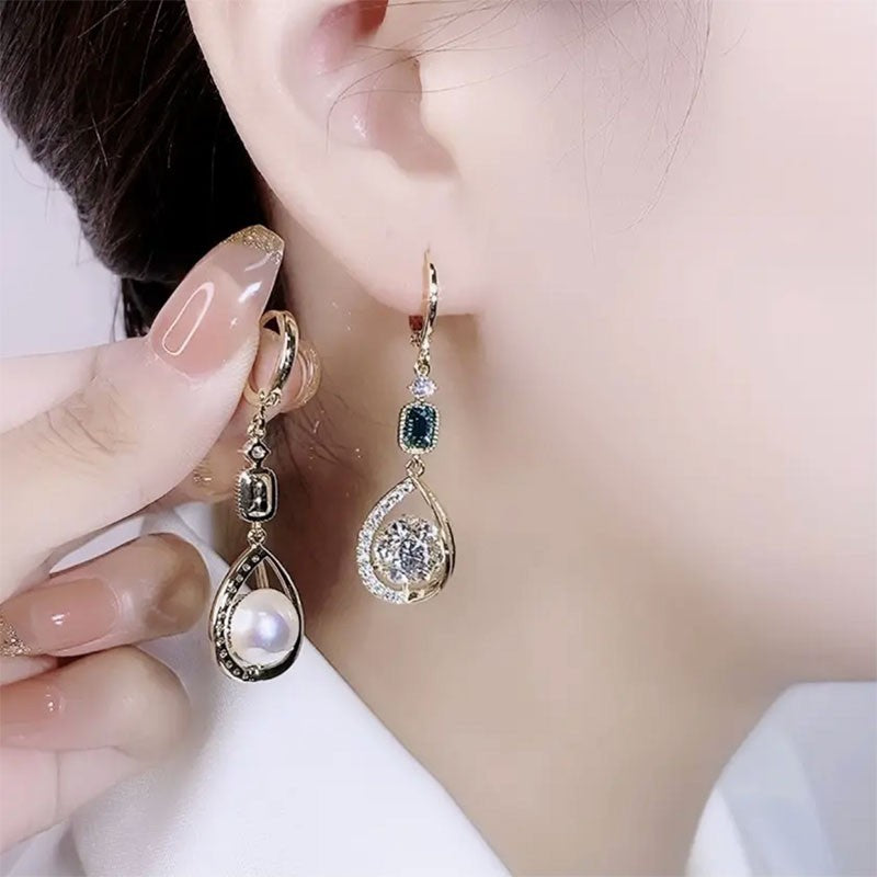 Exquisite Light Luxury High-grade Diamond-embedded Water Drop Earrings