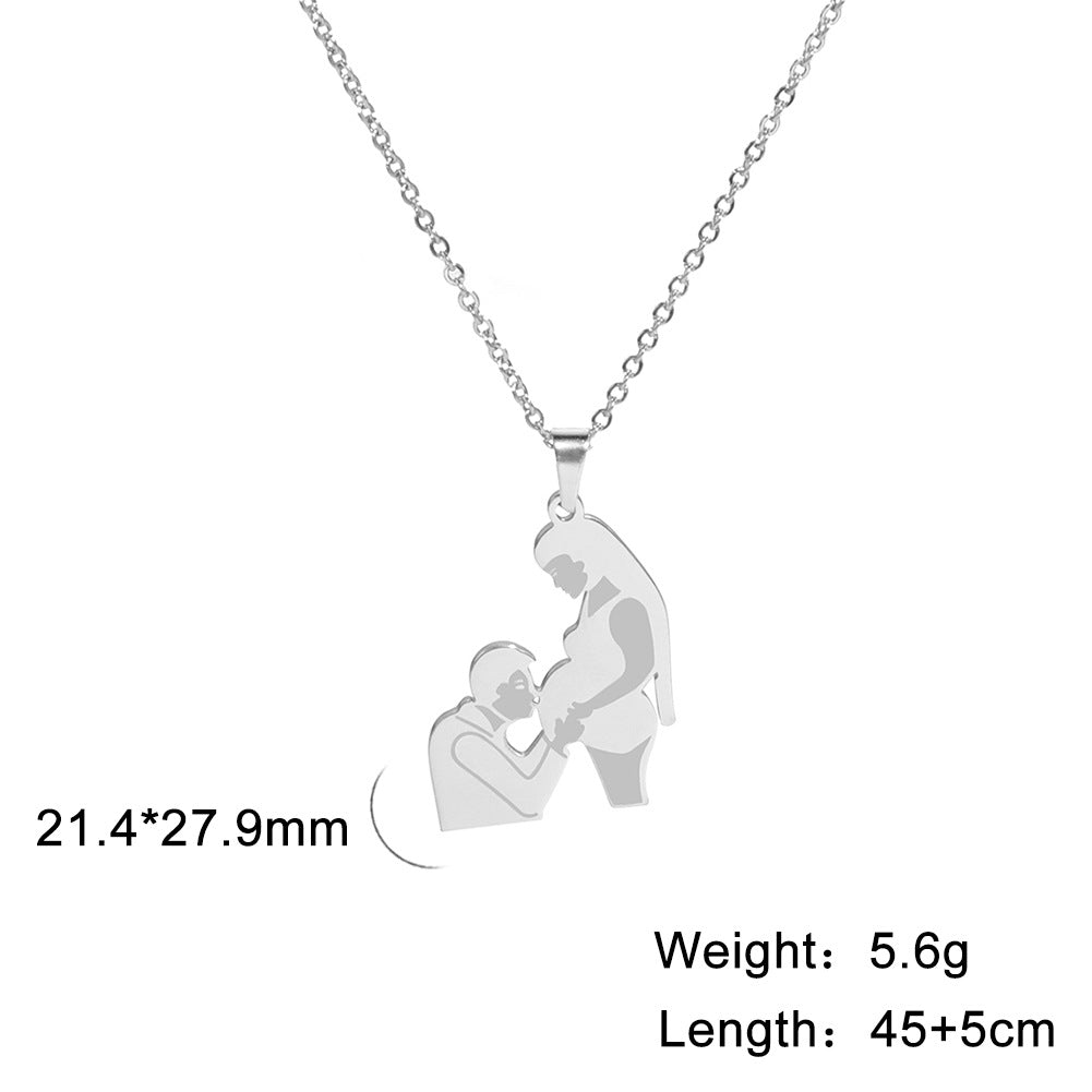 Pregnant Belly Pendant Mother's Day Titanium Steel Necklace