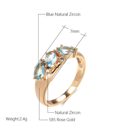 Fashionable Rose Gold Zircon Women's Ring