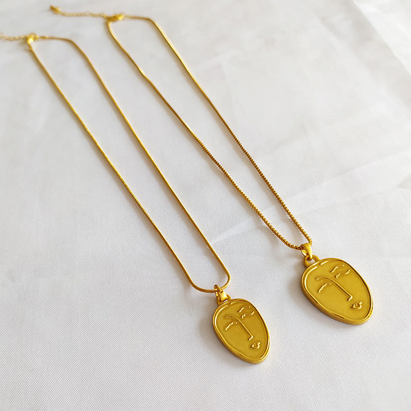 Design Gold Coin Medal Brass Gold Plated Necklace