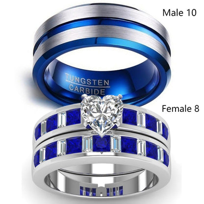 Zircon pattern diamond ring combination ring