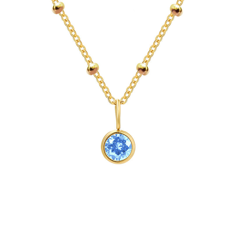 Necklace Women's Fashion Popular Necklace Diamond Birthstone Necklace