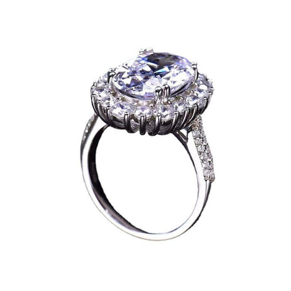 DEVI Oval Egg-shaped Moissanite Ring Big Diamond Diamond Ring