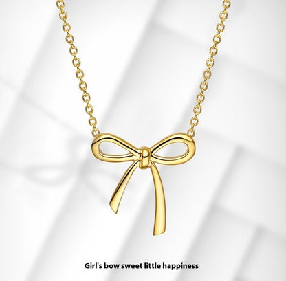 Bow Pendant Color Gold Clavicle Chain