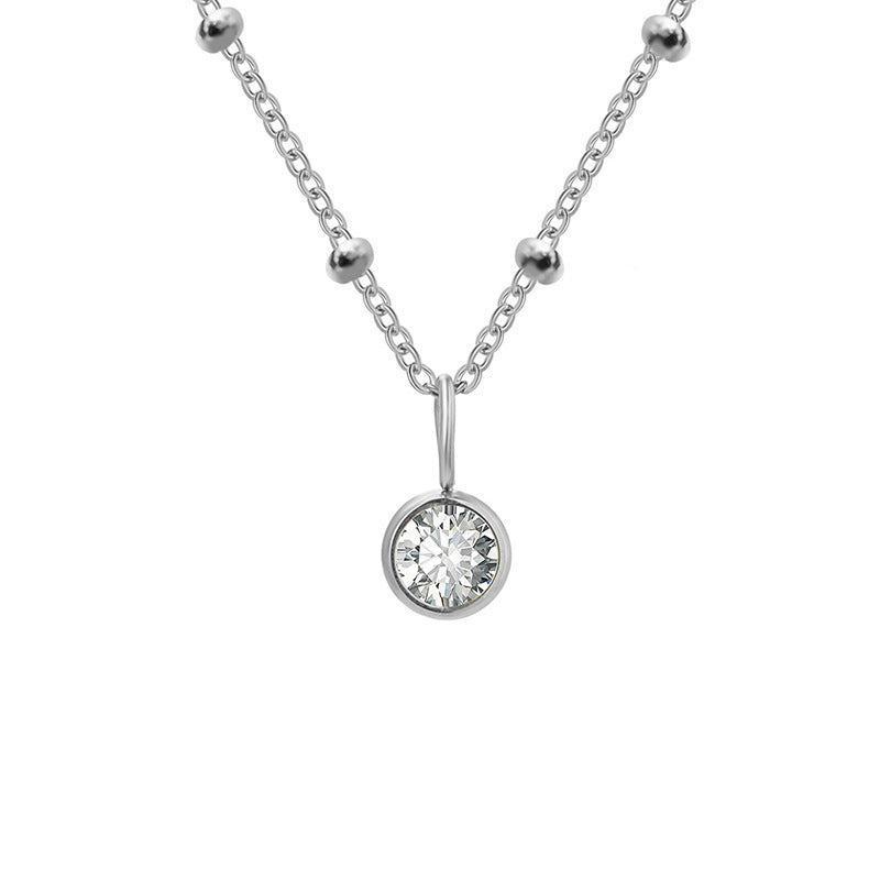 Necklace Women's Fashion Popular Necklace Diamond Birthstone Necklace