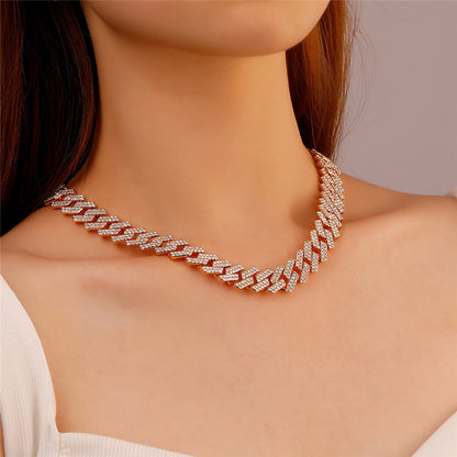 Cuban Necklace Punk Diamond Diamond Clavicle Chain