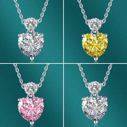 Mosan Diamond Heart Yellow Diamond Diamond Necklace Pendant