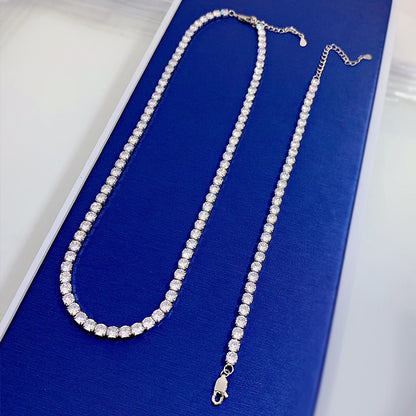 High Carbon Diamond Full Diamond Necklace Row Diamond Chain