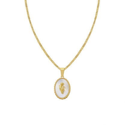 18k Gold-plated White Seashell And Gold Necklace