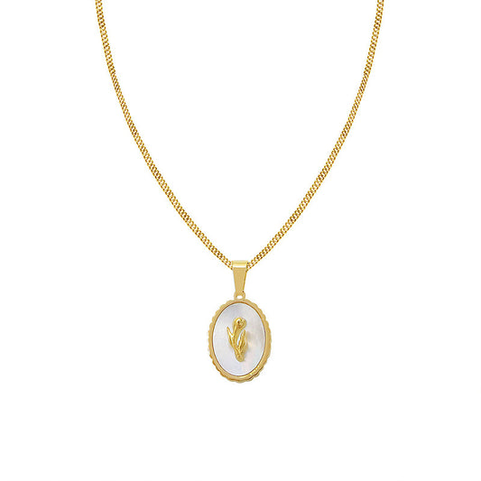 18k Gold-plated White Seashell And Gold Necklace