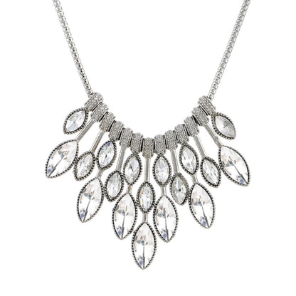 Full Diamond Maple Leaf Diamond Exaggerated Necklace