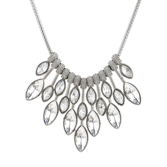 Full Diamond Maple Leaf Diamond Exaggerated Necklace