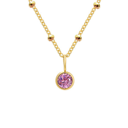 Necklace Women's Fashion Popular Necklace Diamond Birthstone Necklace